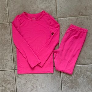 Fruit of the Loom Kids Hot Pink Pajamas/Base Layer Set